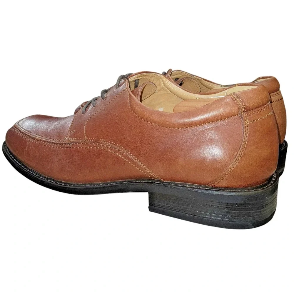 G. H. Bass Hopkins Mens Brown Leather Lace Up Oxfords Square Toe Shoes Size 13 M